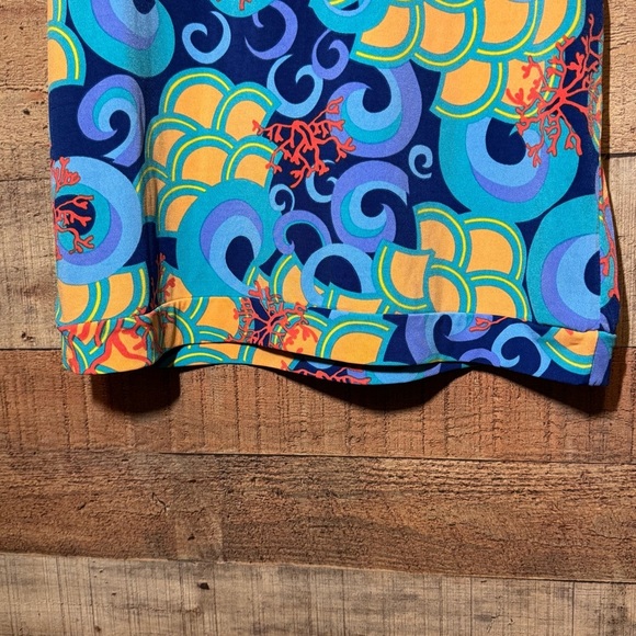 🌻 Tracy Negoshian Dress Swim Cover Women’s size Small Mermaid Scales Coral Swirl - Picture 5 of 9